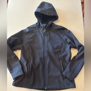 Kirkland black soft shell hooded jacket